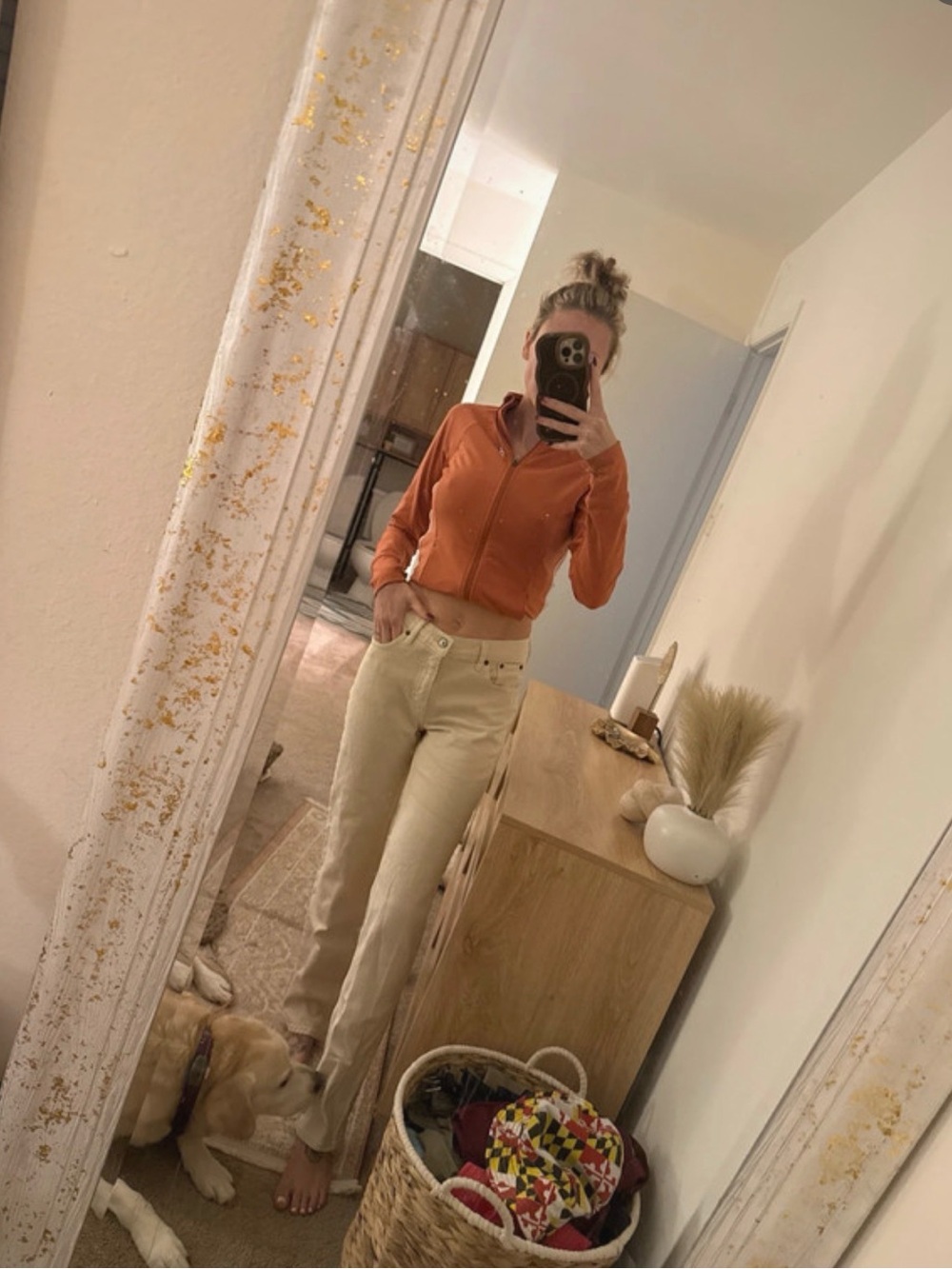 Abercrombie & Fitch Straight-Leg Jeans in Light Beige